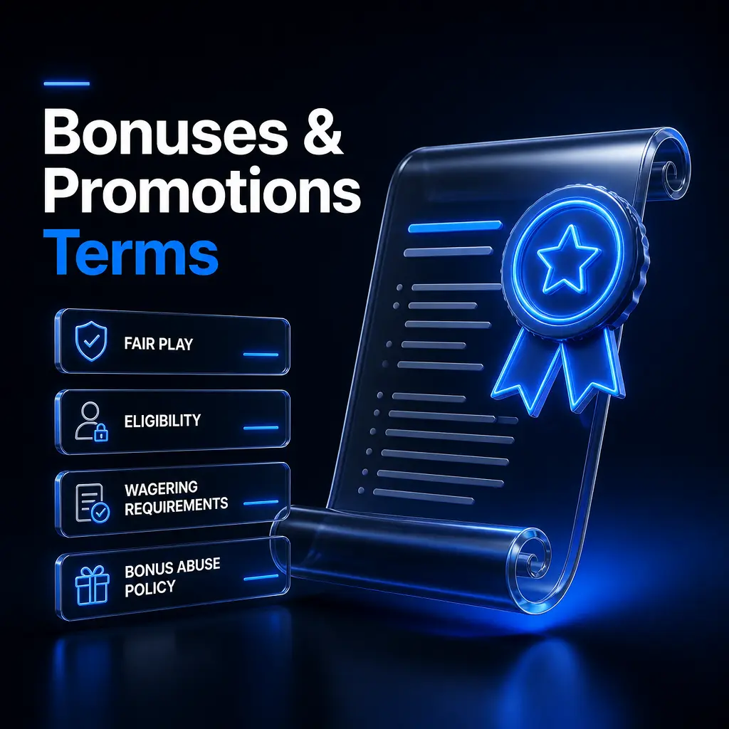 BK8 bonuses and promotions terms: wagering requirements, minimum deposits, KYC rules, and eligibility conditions for casino and sportsbook offers.